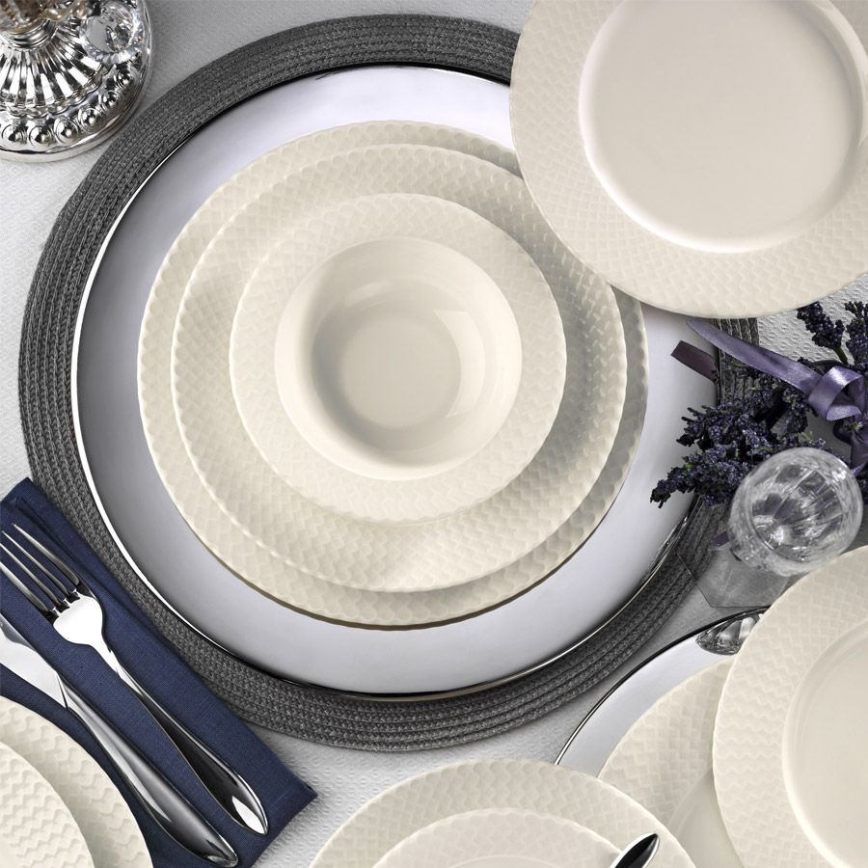 Σετ φαγητού 24 τεμ. λευκό/πορσελάνη