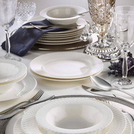 Σετ φαγητού 24 τεμ. λευκό/πορσελάνη