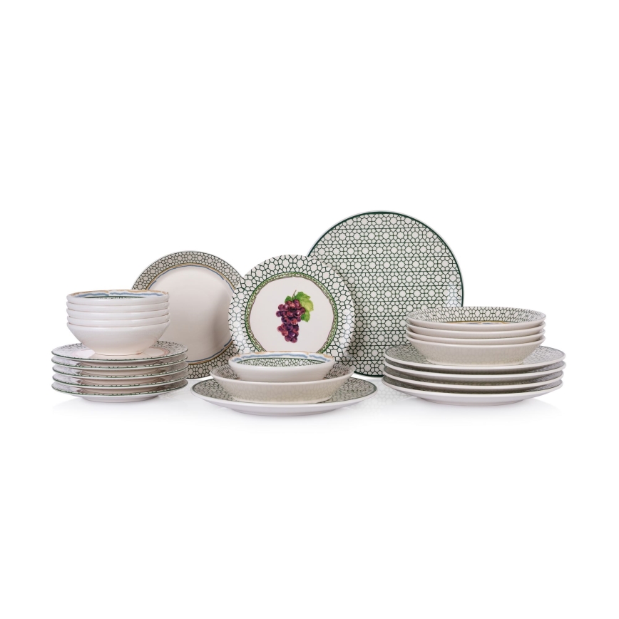 Σετ φαγητού 24 τεμ πολύχρωμο/κεραμικό