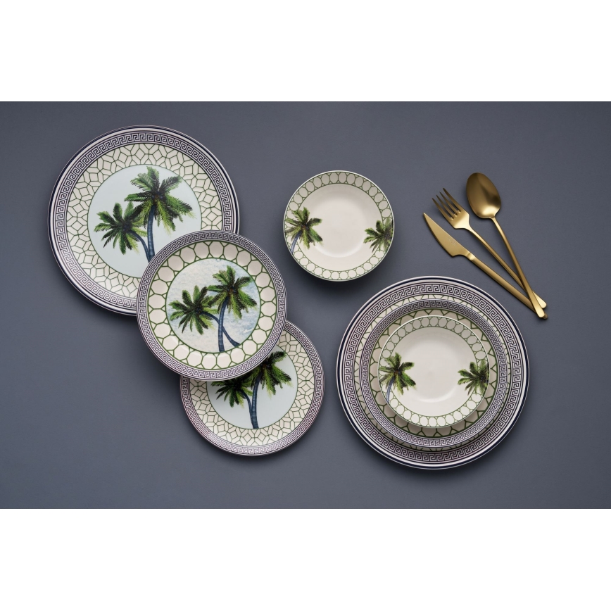 Σετ φαγητού 24 τεμ., πολύχρωμο/κεραμικό