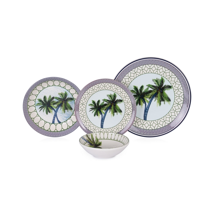 Σετ φαγητού 24 τεμ., πολύχρωμο/κεραμικό