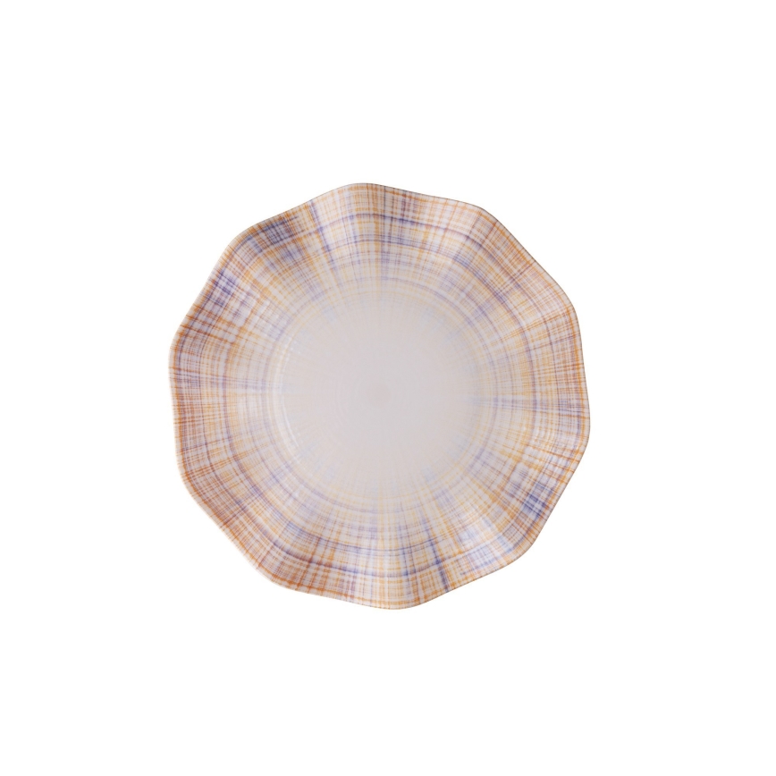 Σετ φαγητού 24 τεμ. πορτοκαλί/μπλε/πορσελάνη