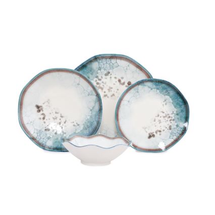 Σετ φαγητού 24 τεμ., μπλε/πορσελάνη