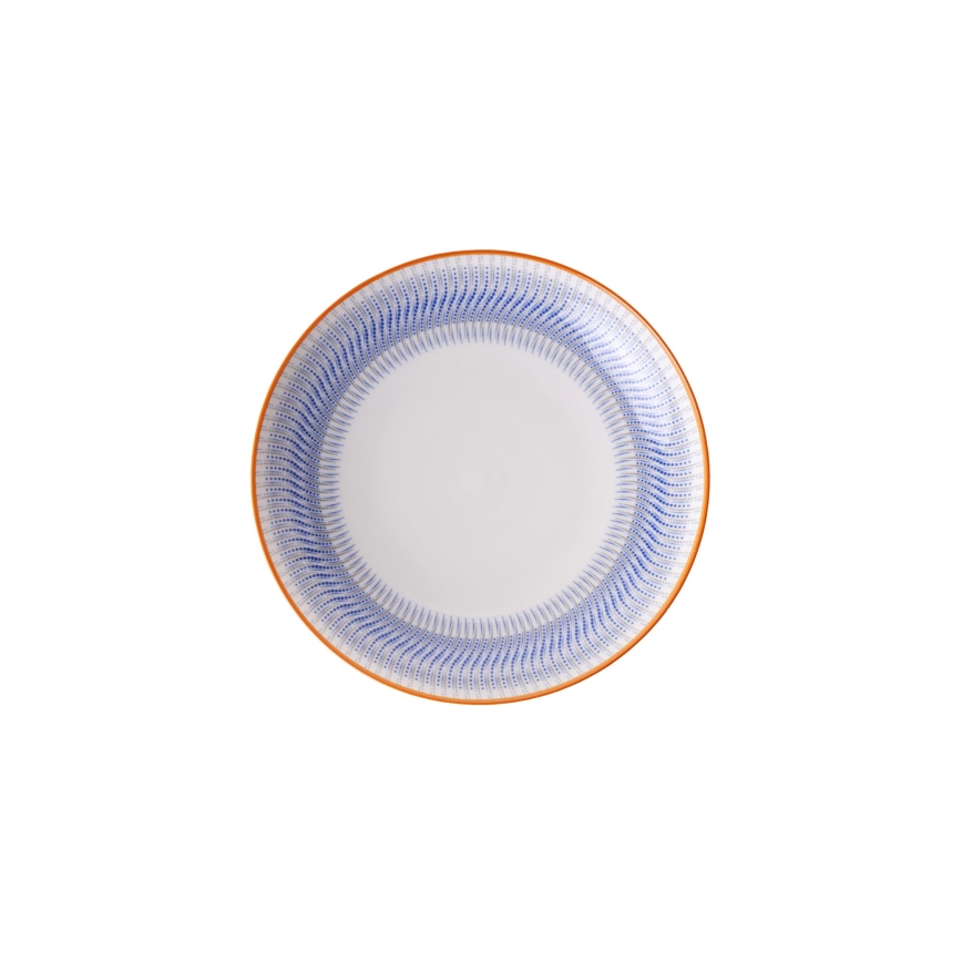 Σετ φαγητού 24 τεμ. μπλε/πορτοκαλί/πορσελάνη