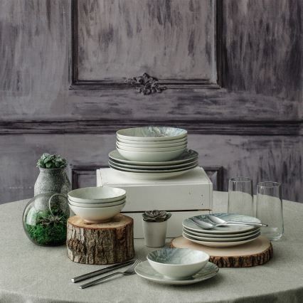 Σετ φαγητού 24 τεμαχίων, καφέ/πορσελάνη