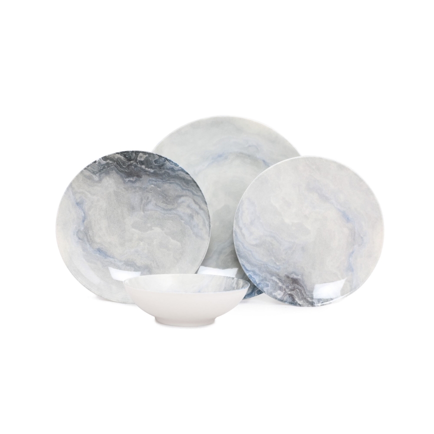 Σετ φαγητού 24 τεμαχίων, καφέ/πορσελάνη