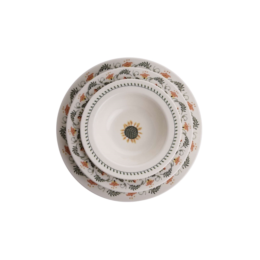 Σετ φαγητού 24 τεμαχίων, πολύχρωμο / πορσελάνη