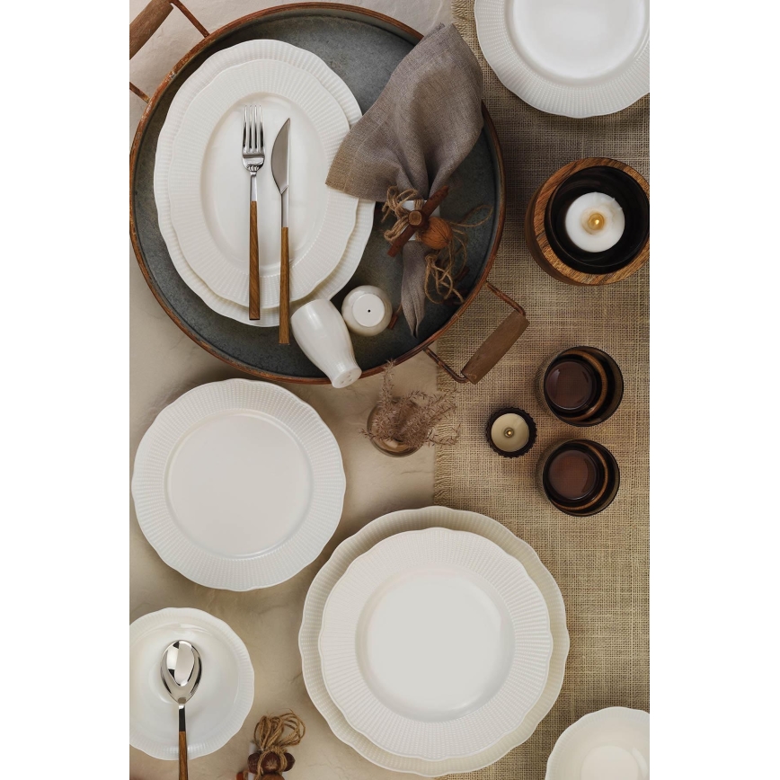 Σετ φαγητού 26 τεμαχίων, λευκό/πορσελάνη