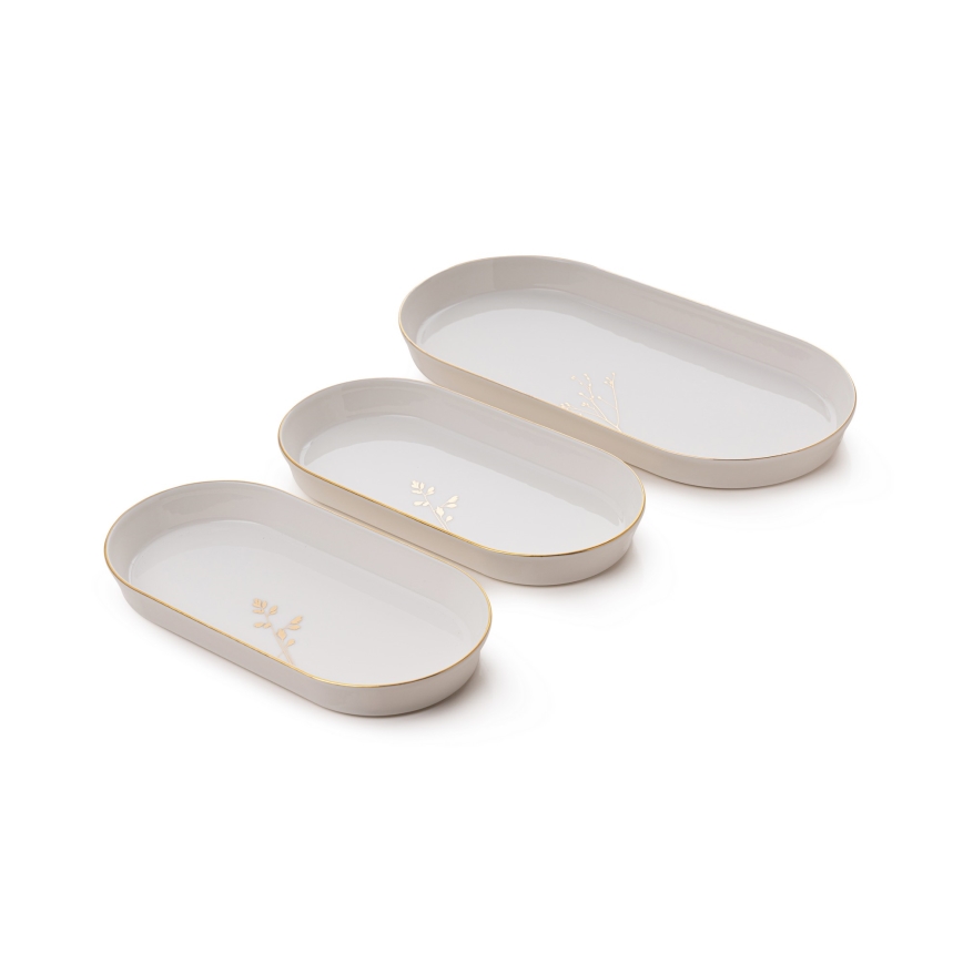 Σετ φαγητού 27 τεμαχίων, λευκό/χρυσό/πορσελάνη