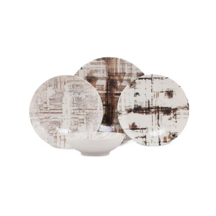 Σετ σερβίτσιου 24 τεμ., καφέ/λευκό, πορσελάνη