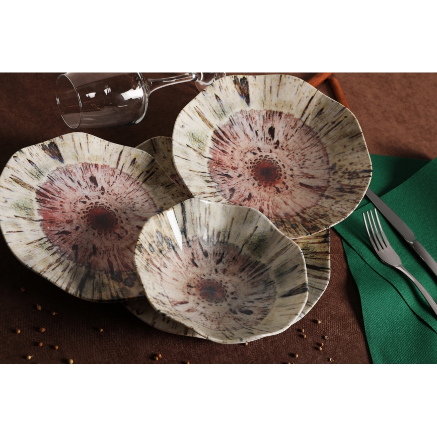 Σετ σερβίτσιου 24 τεμαχίων πολύχρωμο/πορσελάνη