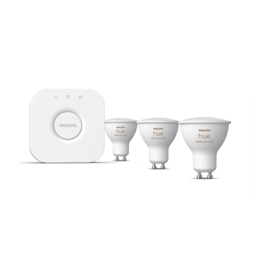 Βασικό σετ Philips Hue WHITE AND COLOR AMBIANCE 3xGU10/5,7W/230V 2000-6500K + συσκευή σύνδεσης