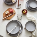 Σετ πιάτων 12 τεμ., γκρι/πορσελάνη