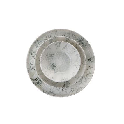 Σετ πιάτων 12 τεμ. γκρι/πορσελάνη