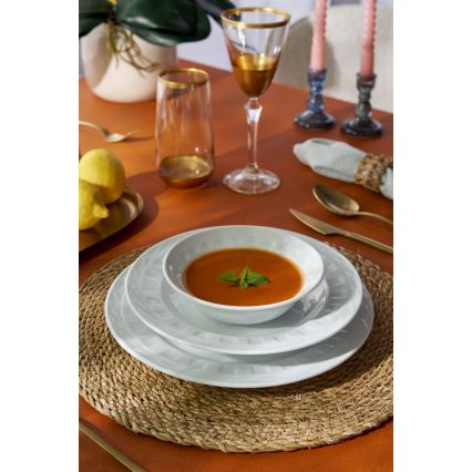 Σετ πιάτων 18 τεμ λευκό/πορσελάνη