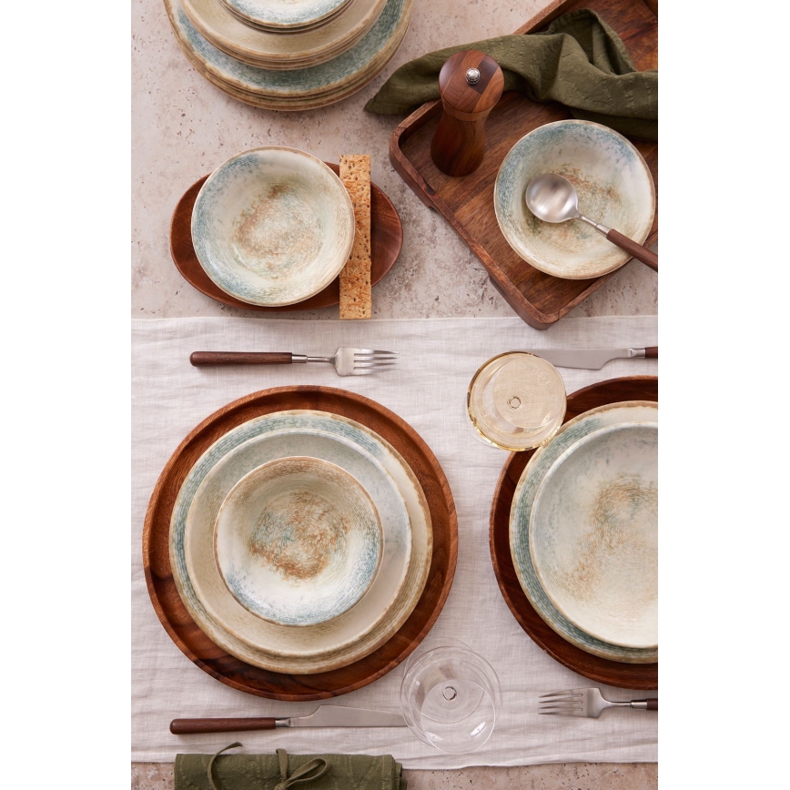 Σετ πιάτων 18 τεμ. πολύχρωμο/πορσελάνη