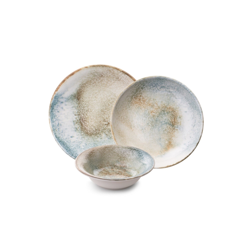 Σετ πιάτων 18 τεμ. πολύχρωμο/πορσελάνη