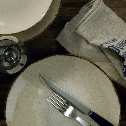 Σετ πιάτων 18 τεμ. μπεζ/πορσελάνη