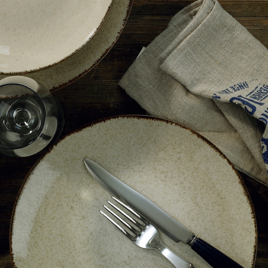 Σετ πιάτων 18 τεμ. μπεζ/πορσελάνη