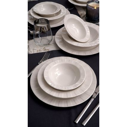 Σετ πιάτων 18 τεμαχίων λευκό/πορσελάνη