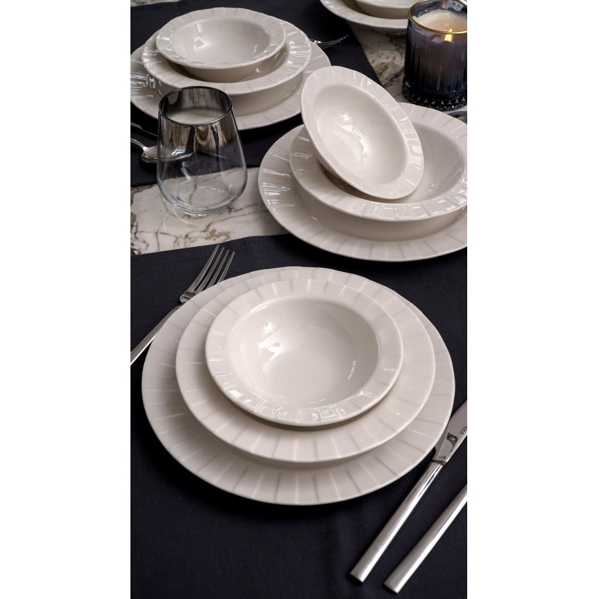 Σετ πιάτων 18 τεμαχίων λευκό/πορσελάνη