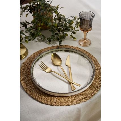 Σετ πιάτων 24 τεμ., λευκό/καφέ, πορσελάνη