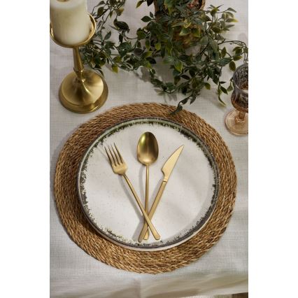 Σετ πιάτων 24 τεμ., λευκό/καφέ, πορσελάνη