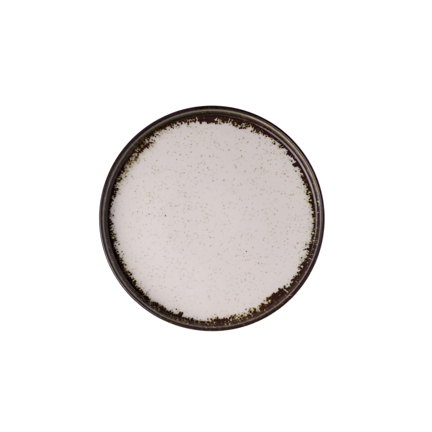 Σετ πιάτων 24 τεμ., λευκό/καφέ, πορσελάνη