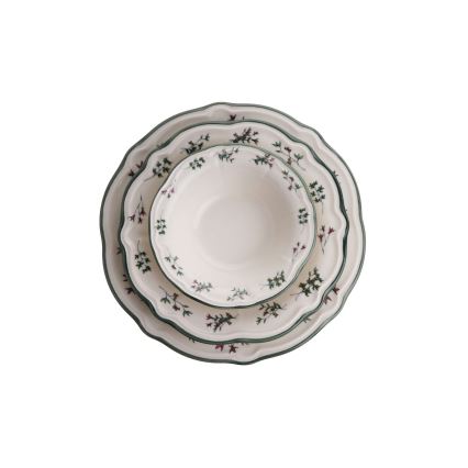 Σετ πιάτων 24 τεμ. λευκό/πράσινο/πορσελάνη