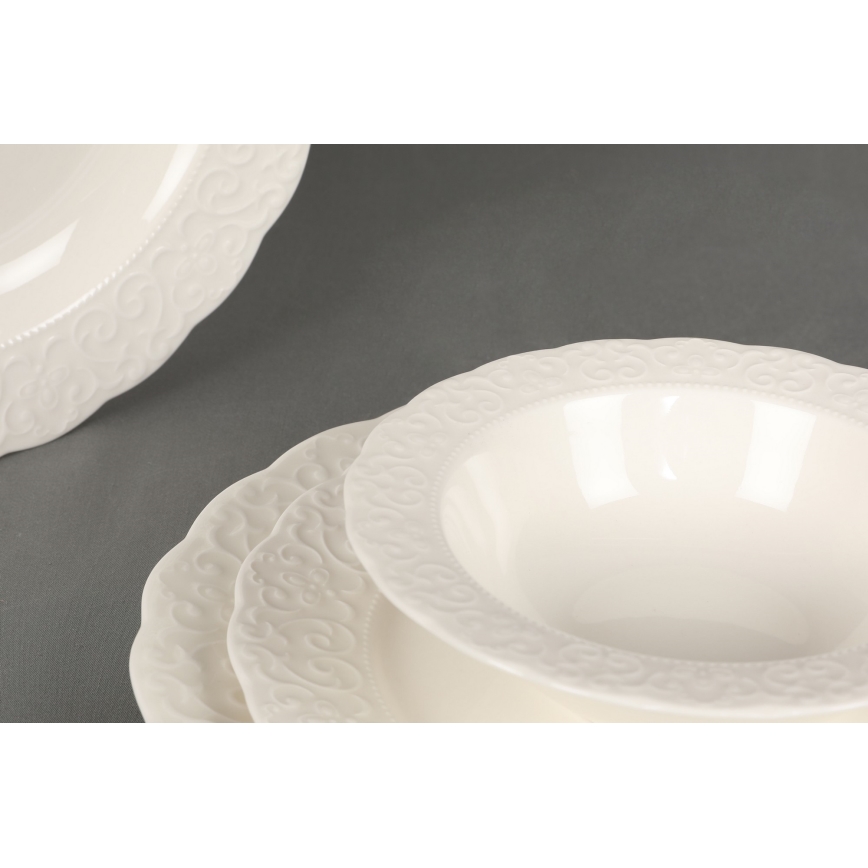 Σετ πιάτων 24 τεμ. λευκό/πορσελάνη