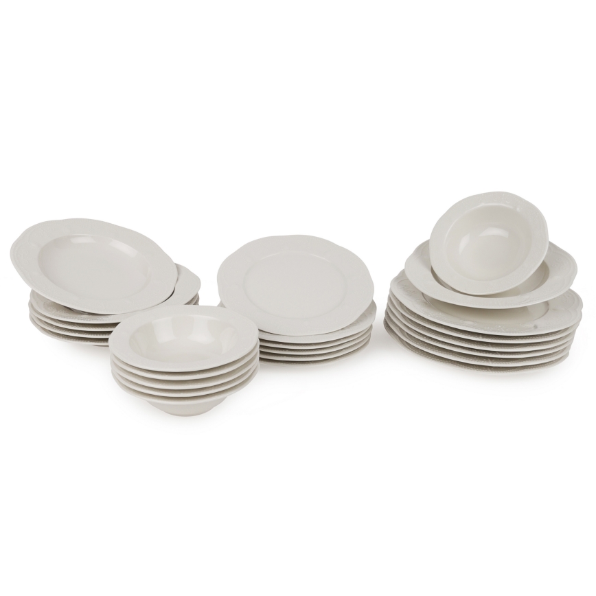 Σετ πιάτων 24 τεμ. λευκό/πορσελάνη