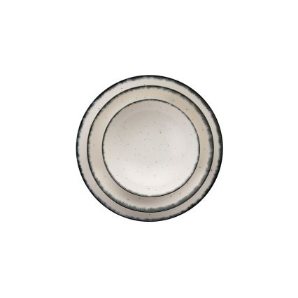 Σετ πιάτων 24 τεμ. λευκό/μαύρο, πορσελάνη