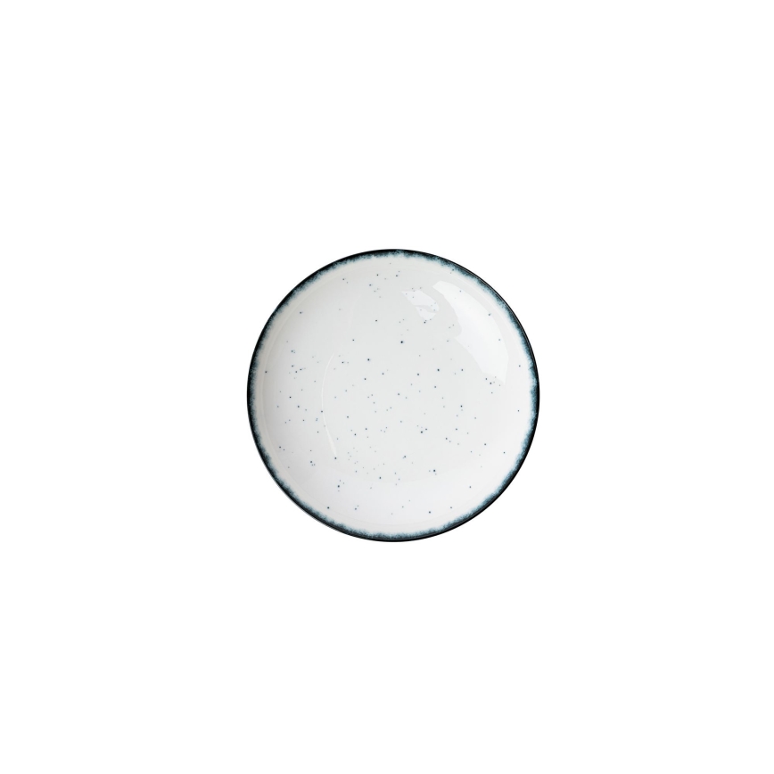 Σετ πιάτων 24 τεμ. λευκό/μαύρο/πορσελάνη