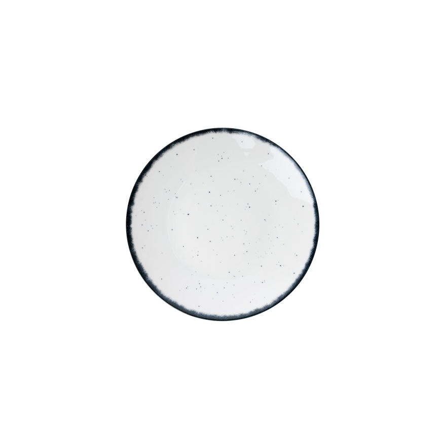 Σετ πιάτων 24 τεμ. λευκό/μαύρο/πορσελάνη