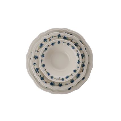 Σετ πιάτων 24 τεμ., λευκό/μπλε, πορσελάνη