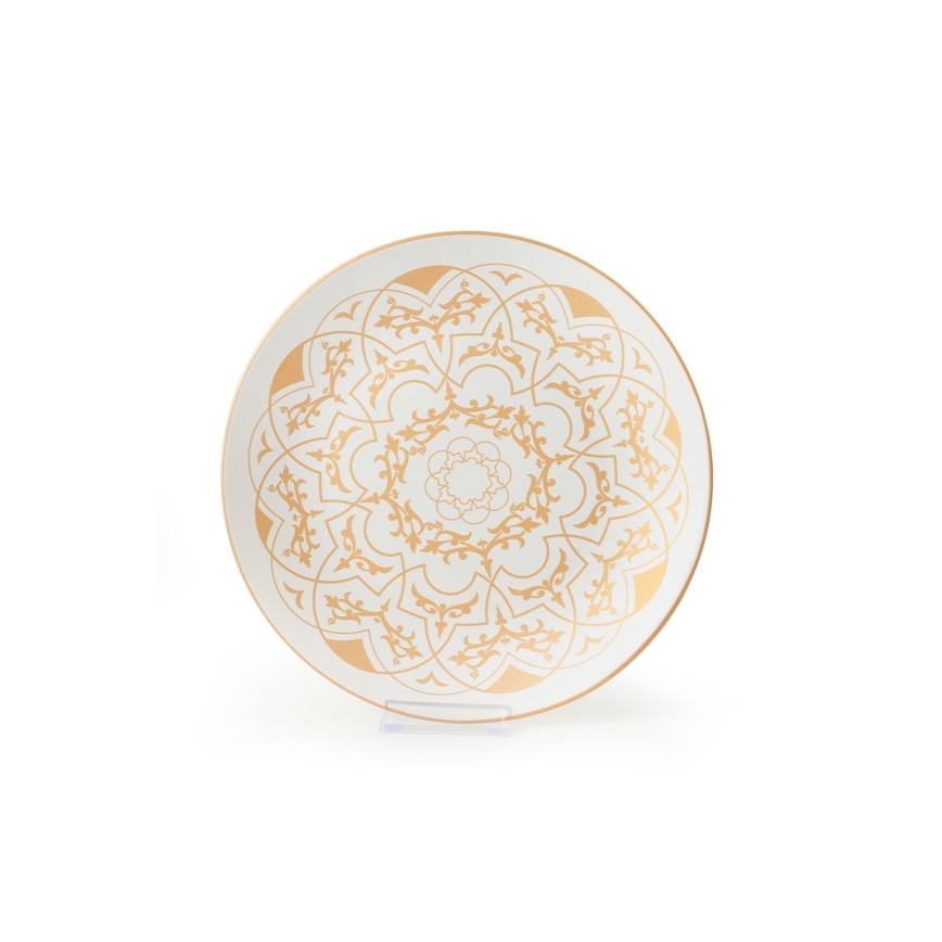 Σετ πιάτων 24 τεμ. λευκό/χρυσό/κεραμικό
