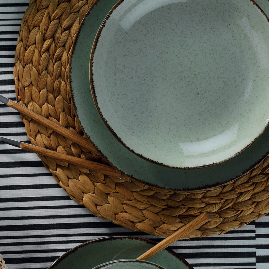 Σετ πιάτων 24 τεμ. πράσινο/πορσελάνη