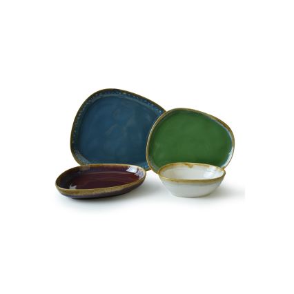 Σετ πιάτων 24 τεμ., πολύχρωμο/κεραμικό