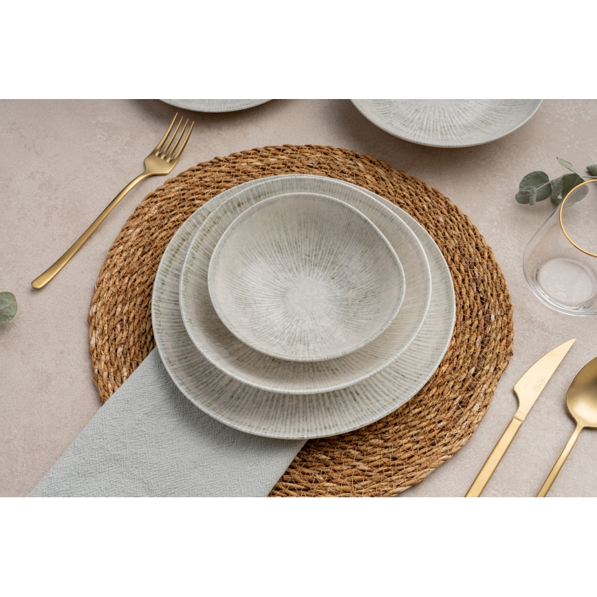 Σετ πιάτων 24 τεμ. γκρι/πορσελάνη