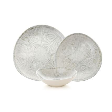Σετ πιάτων 24 τεμ. γκρι/πορσελάνη
