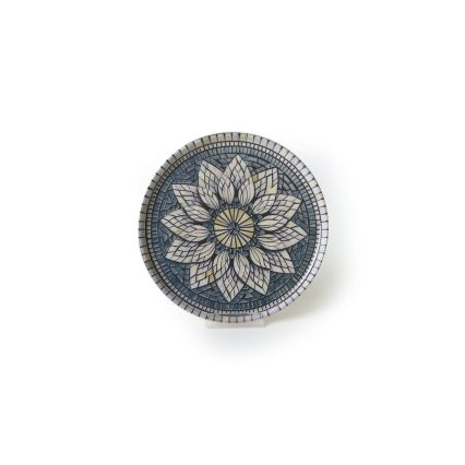 Σετ πιάτων 24 τεμ. μπλε/κρεμ/κεραμικό