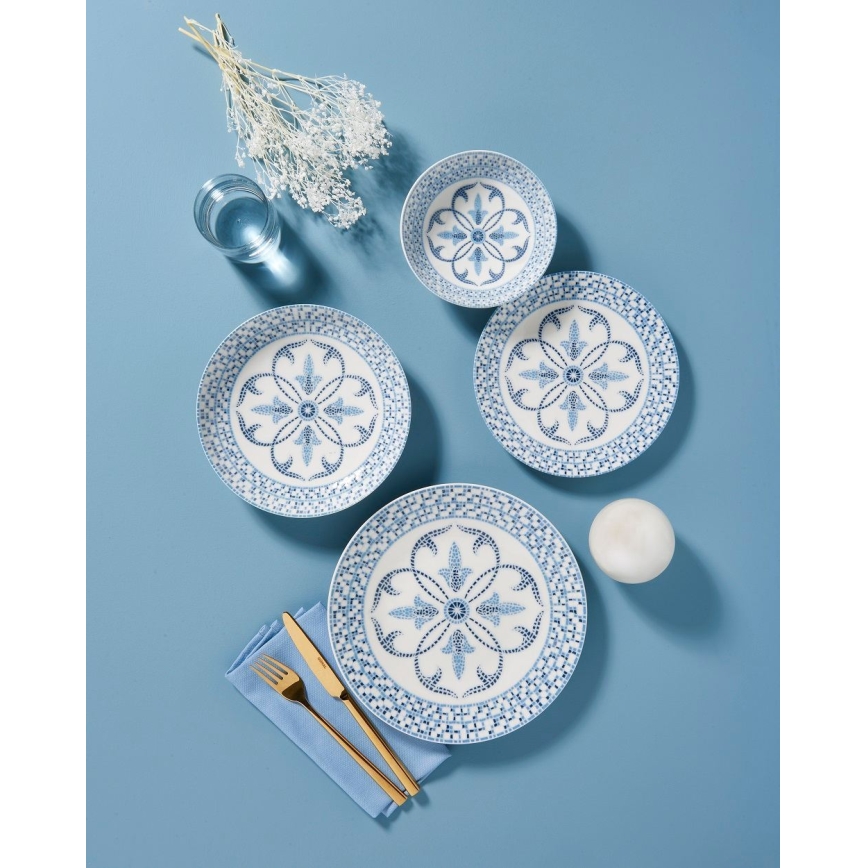 Σετ πιάτων 24 τεμ. μπλε/πορσελάνη