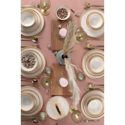 Σετ πιάτων 24 τεμ. μπεζ/κεραμικό