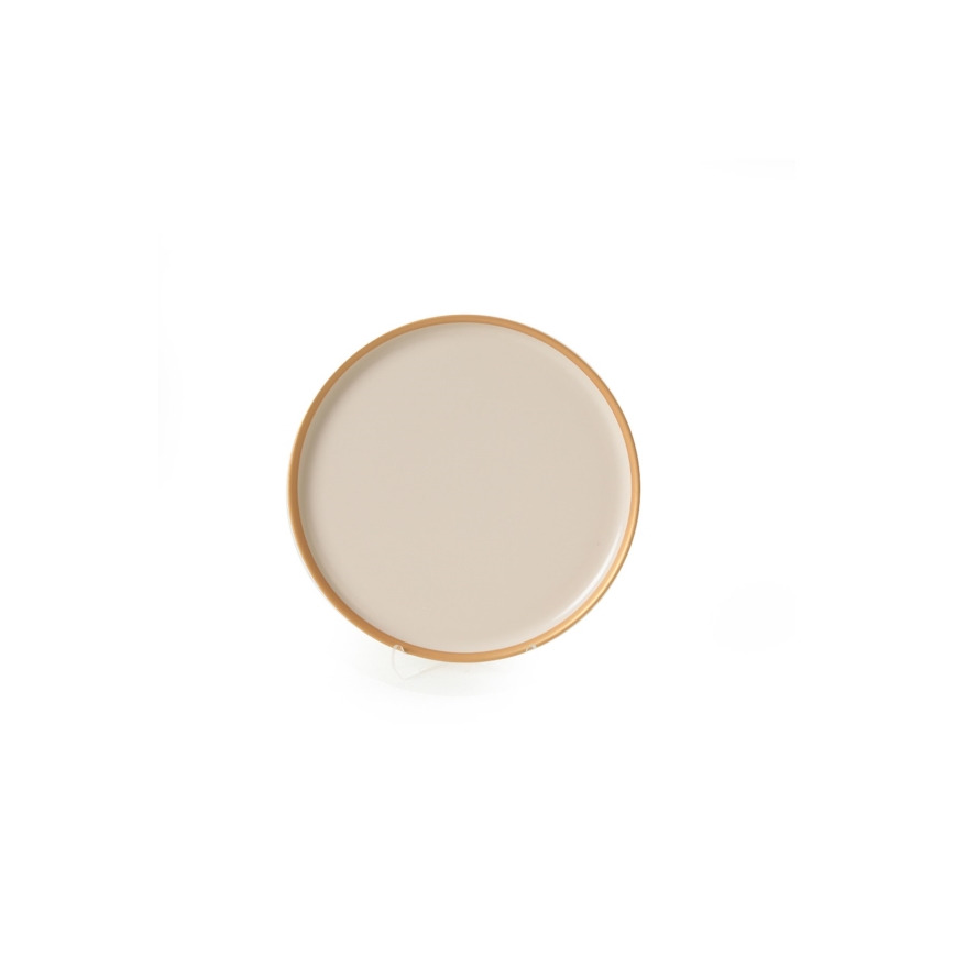 Σετ πιάτων 24 τεμ. μπεζ/κεραμικό