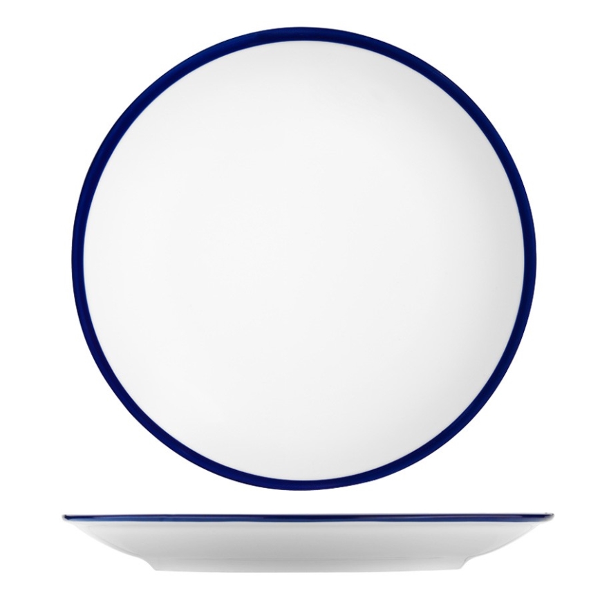 Σετ πιάτων 24 τεμαχίων από πορσελάνη, λευκό/μπλε