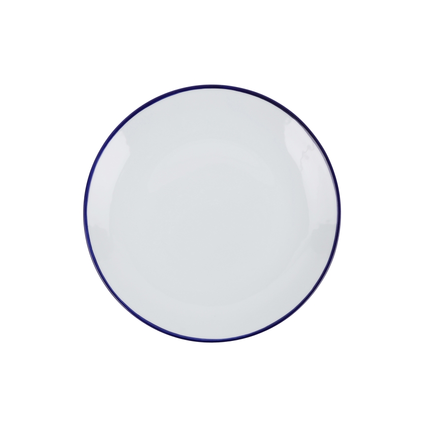 Σετ πιάτων 24 τεμαχίων από πορσελάνη, λευκό/μπλε