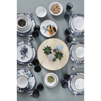 Σετ πιάτων 24 τεμαχίων, λευκό/μπλε, κεραμικό