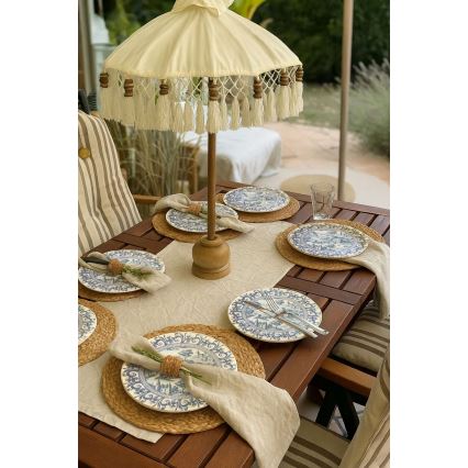 Σετ πιάτων 24 τεμαχίων λευκό/μπλε/πορσελάνη