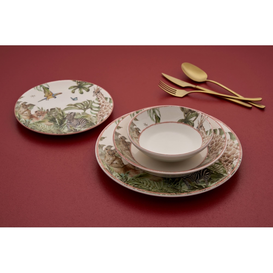 Σετ πιάτων 24 τεμαχίων, πολύχρωμο, κεραμικό