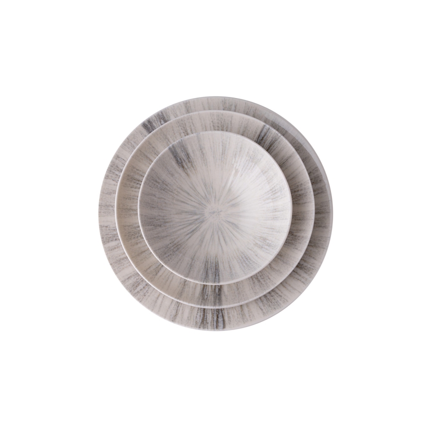 Σετ πιάτων 24 τεμαχίων, γκρι/πορσελάνη